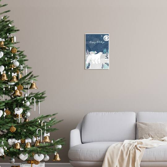 Stupell Industries Happy Holidays Winter Snow Bears Wall Plaque Art
